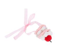 FRCOLOR Mini Handmade Knitted Doll Hat Crochet Strawberry Cake Beanie for Plush Toys Cute Mini Fascinators for Parties and Everyday Play