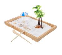 FRCOLOR Mini Jardin Zen Océan Décoratif pour Bureau et Maison Bac à Sable Apaisant Kit Créatif de Scène Miniature Plage pour et Relaxation