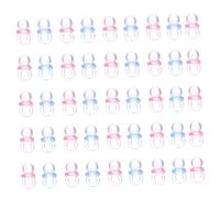 FRCOLOR Mini-sucettes En Acrylique Transparentes Diy Pour Baby Shower, Décorations Table Naissance Garçon Et Fille, Perles à Suspendre Trous, Coffret 200 Pièces Rose Et Bleu