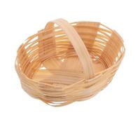 FRCOLOR Miniature Bamboo Woven Basket Dollhouse Kitchen Decor Toy Picnic Basket for Mini Food Scenes and Bedroom Accent Unique Home Decoration Accessory