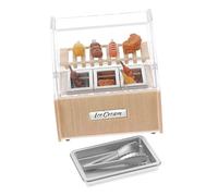 FRCOLOR Miniature Food Cabinet for Dollhouse Mini House Accessory with Food Decoration Creative Prop for Imaginative Play and Photography