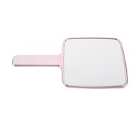 FRCOLOR Miroir à Main Carré Portable avec Poignée Rose Effet Vaguelettes, Miroir de Poche Compact Précis pour Maquillage et Voyage, Accessoire Beauté Pratique et Léger