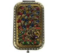FRCOLOR Miroir cosmétique compact vintage double face, miroir cosmétique antique, miroir de poche, miroir cosmétique pour portefeuille pour femme
