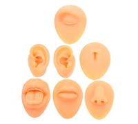 FRCOLOR Modèle Réaliste Silicone pour Perçage Facial Flexible pour Entraînement et Démonstration Yeux Oreilles Bouche Nez Langue Nombril Accessoires Pédagogiques Durables et Faciles à