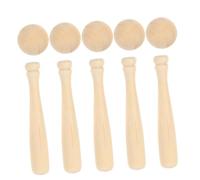 FRCOLOR Modèles Bois Batte et Balle de Baseball DIY Jouets Éducatifs pour Garçon Fille Peinture Graffiti et Décoratif Améliore la Concentration Motricité Fine