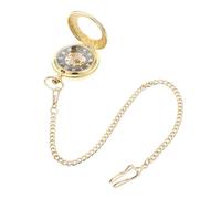 FRCOLOR Montre Gousset Ancienne Homme Montre de Poche rétro de Poche en Or de e avec Chaine de e Steampunk de e mécanique Alliage de Zinc Doré