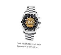 FRCOLOR Montre Mécanique Lumineuse Homme Élégante Sportive Acier Inoxydable Automatique Bracelet Noir pour Usage Quotidien Professionnel Style Creux