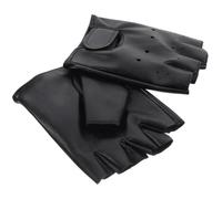 FRCOLOR Moufles Garçon et Filles Demi-Doigts en Cuir Noir pour Cyclisme Ventilation des Doigts et Confort pour Sports de Plein Air et Randonnée