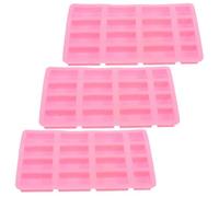 FRCOLOR Moule à Mini Briques en Silicone, Lot de 3, Rose | Modèle Standard pour Maquettes Architecturales et Argile Autodurcissante, Activités Stem, Brique Uniforme Couleur Aléatoire