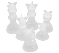 FRCOLOR Moules d'Échecs 3D 6 Pièces en Silicone pour Fabrication de Bougies et Fondant, Moules Faits Main pour Activités Créatives