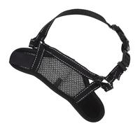 FRCOLOR Muselière pour Chien en Polyester Noir Ajustable Sangle et Boucle, Facile à Porter, pour Promenade et Prévention Morsure Taille S à XXL