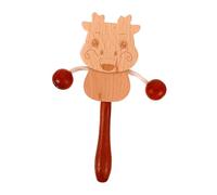 FRCOLOR Musical En Bois Pour Bébé à Main Compact Léger, Tambour D’éveil Sensoriel Motif Dessin Animé, Traditionnel Pour Tout-petit, Développement Coordination Œil-main,