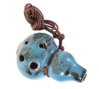 FRCOLOR Ocarina Alto C Céramique Bleu avec Diagramme des Doigts Instrument à Vent Portable pour Musiciens Débutants et Confirmés Sonorité Claire pour Méditation et Relaxation