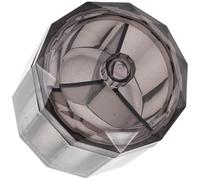 FRCOLOR Organisateur D'outils de Cils Rond en Acrylique Transparent 8,9 X 8,6 Cm 3 Compartiments pour Porte-cotons-tiges, Boîte de Rangement Compacte pour Maquillage et Salle de Bain,