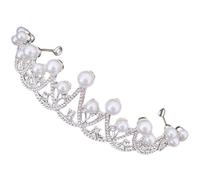 FRCOLOR Ornement de cheveux de couronne de perle aux femmes bandeaux accessoires de cheveux de mariage pour robe hair charms fiesta coiffure de filles Décoration de cheveux strass Silver