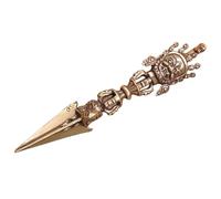 FRCOLOR Ornement Vajra Laiton Sculpté Pilon Dharma Traditionnel Décoration Feng Shui pour Maison et Bureau Amulette Anti-mauvais Esprits Cadeau Protecteur Compact