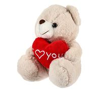 FRCOLOR Ours Peluche I Love You avec Cœur pour Saint Valentin et Mariage Doudou Décoratif Peluche Beige