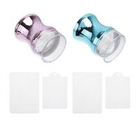 FRCOLOR Outils De Manucure Et Estampage D’ongles 6 Pièces Grand Format Planche à Gratter Couleur Métal Bleu Et Violet Pour Femmes Et Usage Salon De Beauté