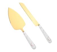 FRCOLOR Outils de Service à Gâteau Couteau et Pelle 26,5Cm Acier Inoxydable, Ensemble pour Découpe Lors de Mariages et Événements