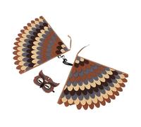 FRCOLOR Owl Wings Costume For Bird Cape And Headband Chicken And Parrot Dress Up For Halloween School Plays