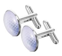 FRCOLOR Paire de Boutons de Manchette en Forme de Golf, Métal Et Cristal, Argent, 2,5 X 1,8 Cm, Coffret Cadeau pour Homme Et Femme
