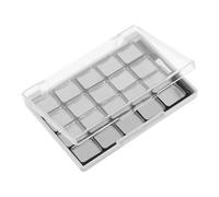 FRCOLOR Palette de Maquillage Vide Magnétique avec Plateau Métal et Pinceau Boîte de Rangement Rechargeable pour Fards à Paupières et Blush Organisateur Transparent avec Compartiments