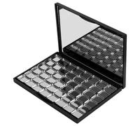 FRCOLOR Palette Magnétique de Maquillage Vide avec Miroir Intégré, 48 Godets Métalliques 16x19 Mm, Rangement Compact pour Fards à Paupières, Blush et Poudre, pour Usage Maison et Voyage