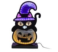 FRCOLOR Panneau Citrouille LED Halloween USB avec Éclairage Doux, Lampe de Citrouille en Acrylique et Pvc, Décoration Festive pour Chambre ou Boutique