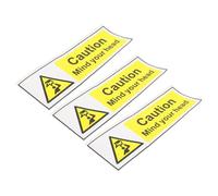 FRCOLOR Panneaux Autocollants d'Avertissement 3 Pièces 20X6,6 CM Attention la Tête pour Lieux de Travail et Zones Basses