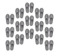 FRCOLOR Pantoufles Jetables Antidérapantes Pliables pour Invités, Tissu Gris Mélangé 5 Mm, Légères et Universelles, Adaptées aux Voyages, Maison et Hôtel, Lot de 15 Paires