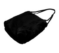 FRCOLOR Paquet à Bandoulière Femme en Peluche Douce Pochette Téléphone Portable Noire Sac Léger et Polyvalent pour Bureau Voyages et Sorties Quotidiennes