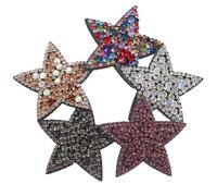 FRCOLOR Patchs Thermocollants Décoration et Réparation Autocollants en Tissu et Plastique Étoiles en Lot de 10 pour Vêtements et Accessoires à Domicile Atelier