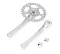 FRCOLOR Pédalier Mono-Plateau pour Vélo Fixe en Alliage D'aluminium Argenté 32t Résistant à l'usure Bras de Manivelle de Longueur Modérée pour Vélo Monovitesse