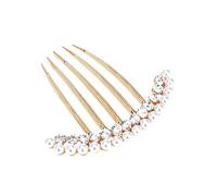 FRCOLOR Peigne à Cheveux De Mariée Diadèmes Ornements Mariage Accessoires De Cheveux De Mariée or Décoratif Peignes Doré Mesdames Dentelle Bijoux Charmes Arc Strass Barrette Femmes