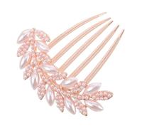 FRCOLOR Peigne À Cheveux Élégant En Imitation De Perles Accessoire De Cheveux De Mariée Pour Mariages Peignes À Cheveux Décoratifs En Forme De Feuille Pour Demoiselles D'Honneur