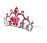 FRCOLOR Peigne à cheveux en cristal princesse girl party feminicene fiesta épingle à cheveux mignon fête coiffure d'anniversaire pour enfants couronnes pour les enfants Alliage strass rose