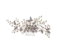 FRCOLOR peigne à fleurs scintillant épingle à cheveux française femmes accessoires peignes or hair charms hair toppers coiffe en strass peigne à cheveux pour femme Alliage de zinc Silver