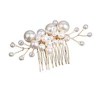 FRCOLOR Peigne à Perles Accessoires De Cheveux D'or Charmes Mariées Faveurs De Mariage Accessoires De Perles Accessoires De Cheveux De Bal D'argent Fantaisie Femmes Bijoux Peignes Alliage