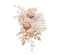 FRCOLOR Peigne de Mariée Cristal avec Perles Simulées et Confortable Accessoire de Cheveux Rhinestone pour Femme Coiffure de Mariage Élégante pour Photos et Cérémonies