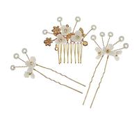 FRCOLOR Peigne de Mariée Fleur Vintage avec Perles et Accessoire de Cheveux Élégant pour Mariage Peigne Latéral Décoratif pour Coiffure Nuptiale