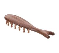 FRCOLOR Peigne de Massage en Bois Naturel Dauphin Dents Larges Massage Cuir Chevelu Unisexe Usage Familial Soin Capillaire