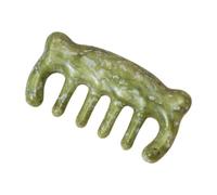 FRCOLOR Peigne de Massage Jade Outil de Guasha pour Peigne Ergonomique Jade Vert pour Relaxation et Soin des Cheveux Parfait pour Usage et Élégant