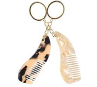 FRCOLOR Peigne de Voyage Mini en Acétate Porte-clés Mignon et Compact, Accessoire Cheveux Portable pour Coiffure Quotidienne et Styling Barbe