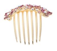 FRCOLOR Peigne Décoratif à Strass pour Mariée Taille Unique Rose Orné de Strass pour Chignon Femme Mariage Accessoires Cheveux Élégants