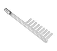 FRCOLOR Peigne Électrode en Verre Transparent Haute Fréquence pour Appareil Soins Capillaires, Accessoire Remplacement Tube Verre, 9 Dents Rouge Lumière, Usage Visage et Cuir Chevelu,