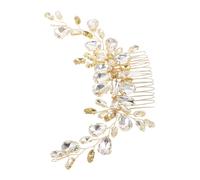 FRCOLOR Peigne Latéral pour Cheveux Mariage avec Strass Doré Accessoire de Coiffure Élégant pour Mariée et Demoiselle Honneur