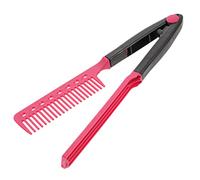FRCOLOR Peigne V-shape Clip Coiffure Brosse Lissante Diy Noir Et Rosé Outil Pratique Pour Cheveux Droits Et Bouclés