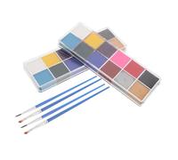 FRCOLOR Peinture pour Corps Visage Kit de Maquillage de Clown Palette Aquarelle de Voyage Couleurs Activées par Eau Débutants et Garçon Fille