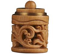 FRCOLOR Pendentif Diffuseur Suspendu en Bois Ajouré 1 Pièce, Charme Sculpté Rétro, Contenant pour Boules Parfumées, Sachet Parfumé Portable pour Voiture, Bureau et Maison