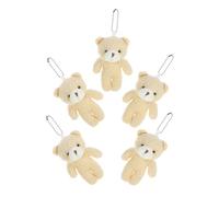 FRCOLOR Pendentif Ours en Peluche Adorable 5Pcs Mini Décoratif Porte-Clés Pratique Accessoires de Mode pour Paquet Voitures Chambres Décorations Soi-Même
